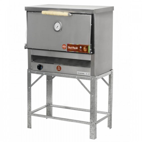 Horno Pizzero Sol Real 607i Gauchito Acero Inox 6 Pizzas Gas Natural