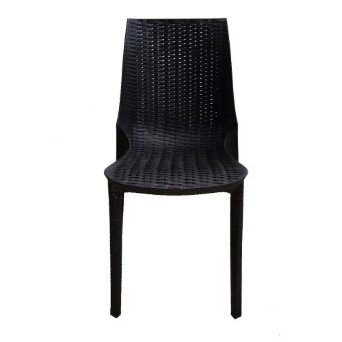Imagen miniatura Silla Pl&aacute;stica Quality Harmony Simil Rat&aacute;n Negra
