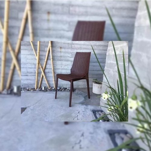 Imagen miniatura Silla Plástica Quality Harmony Simil Ratán Chocolate