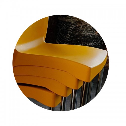 Imagen miniatura Silla De Diseño Comedor Sit Mobili 333 Ambar Patas Madera Naranja