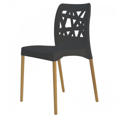 Silla De Diseño Comedor Sit Mobili 323 Franca Patas Madera Negra