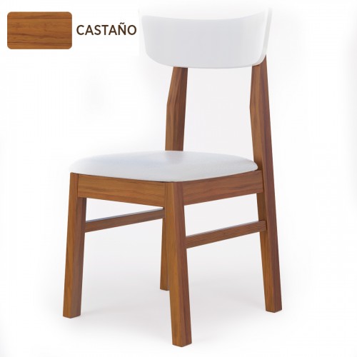 Silla Comedor Inmacol 140 Mediterraneo Curva Tapizada Madera Castaño