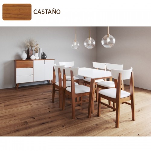 Imagen miniatura Silla Comedor Inmacol 140 Mediterraneo Curva Tapizada Madera Castaño