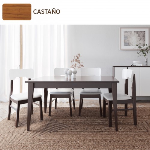 Imagen miniatura Mesa Comedor Inmacol 148 Escandinava 150x90 Madera Maciza Castaño
