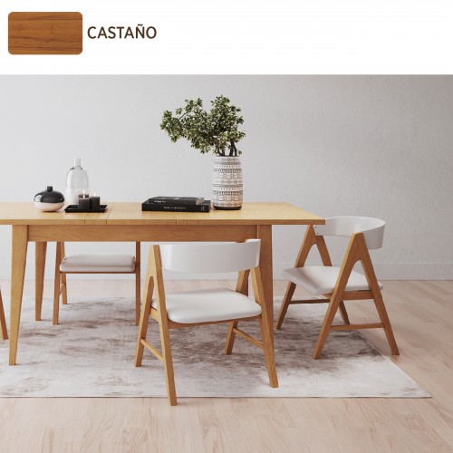 Imagen miniatura Mesa Comedor Inmacol 149 Escandinava 180x90 Madera Maciza Castaño