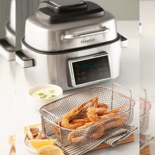 Imagen Freidora De Aire Sin Aceite Peabody Pe-afg01ix 6l Digit Inox