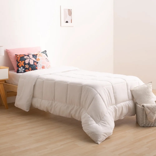 Acolchado Casablanca Oro Liso 1 1/2 P  Reversible Blanco