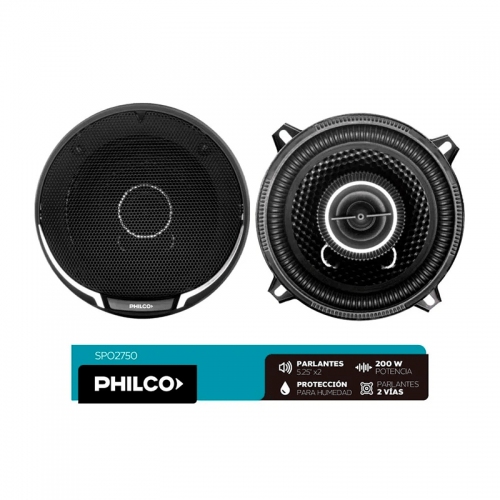 Imagen miniatura Parlante Para Auto Philco 2 V&iacute;as Coaxial 200w Negro