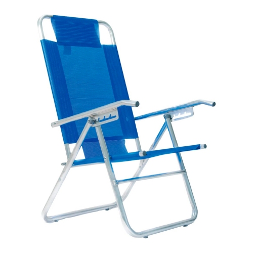 Reposera Playera Descansar 80017 5 Posiciones Caño Aluminio