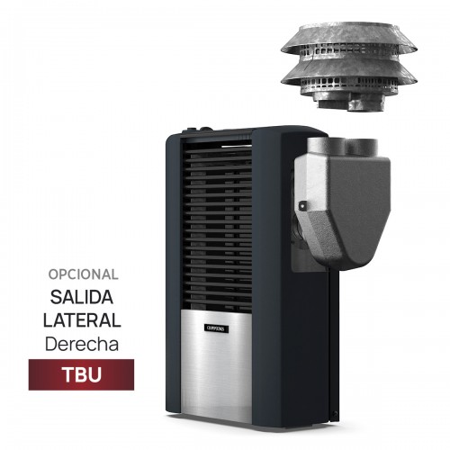 Calefactor Tbu Coppens 2500 Cal Salida Vertical Derecha