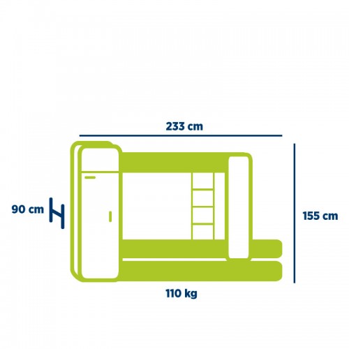 Imagen miniatura Cama Cucheta Triple Platinum 954 Con Placard  Color Tabaco