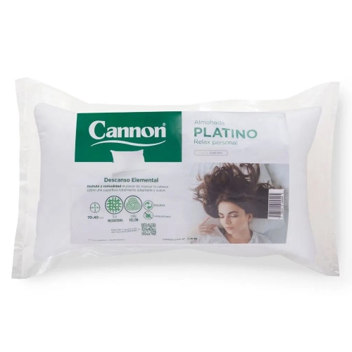 Almohada Cannon Platino 90x40 Percal Antialergica