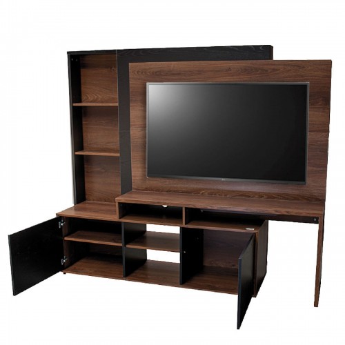 Imagen miniatura Modular Rack Platinum 558 Hasta Tv 60" 1,92m Roble Con Negro