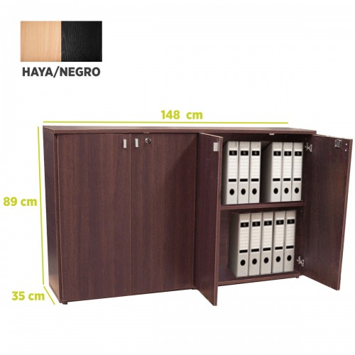 Imagen miniatura Biblioteca Inferior Platinum 505 Puertas De Abrir Haya/negro