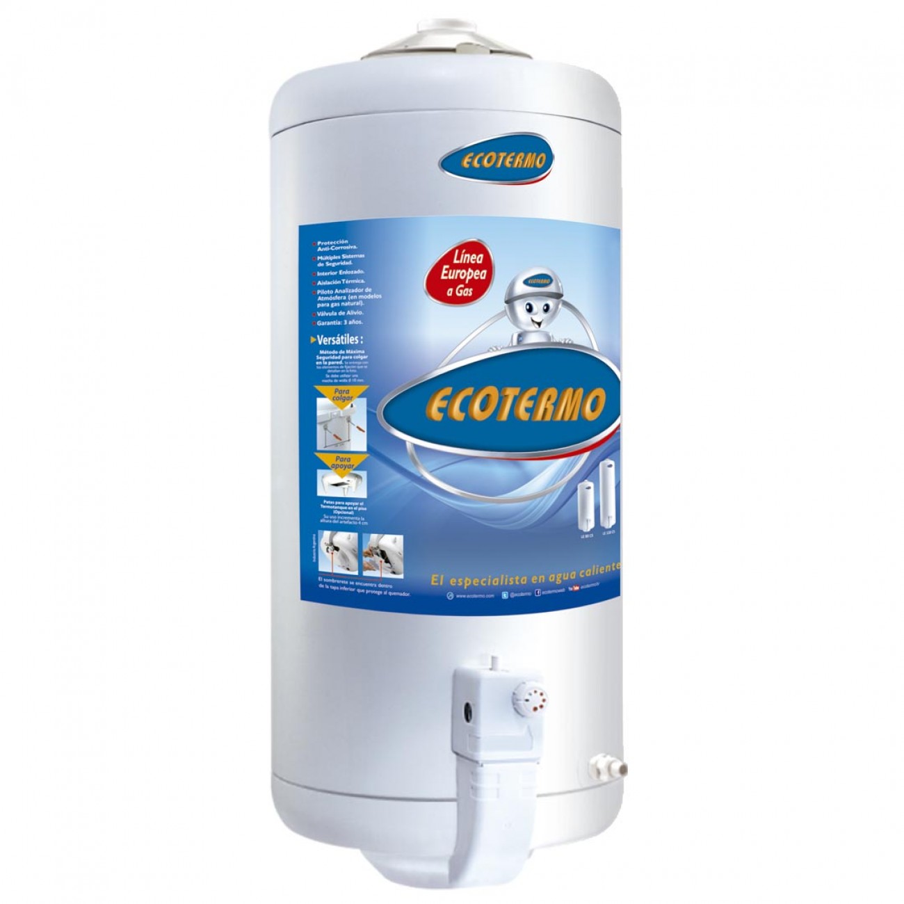 Imagen Termotanque A Gas Ecotermo Le 80 Lts Gn Conex Sup