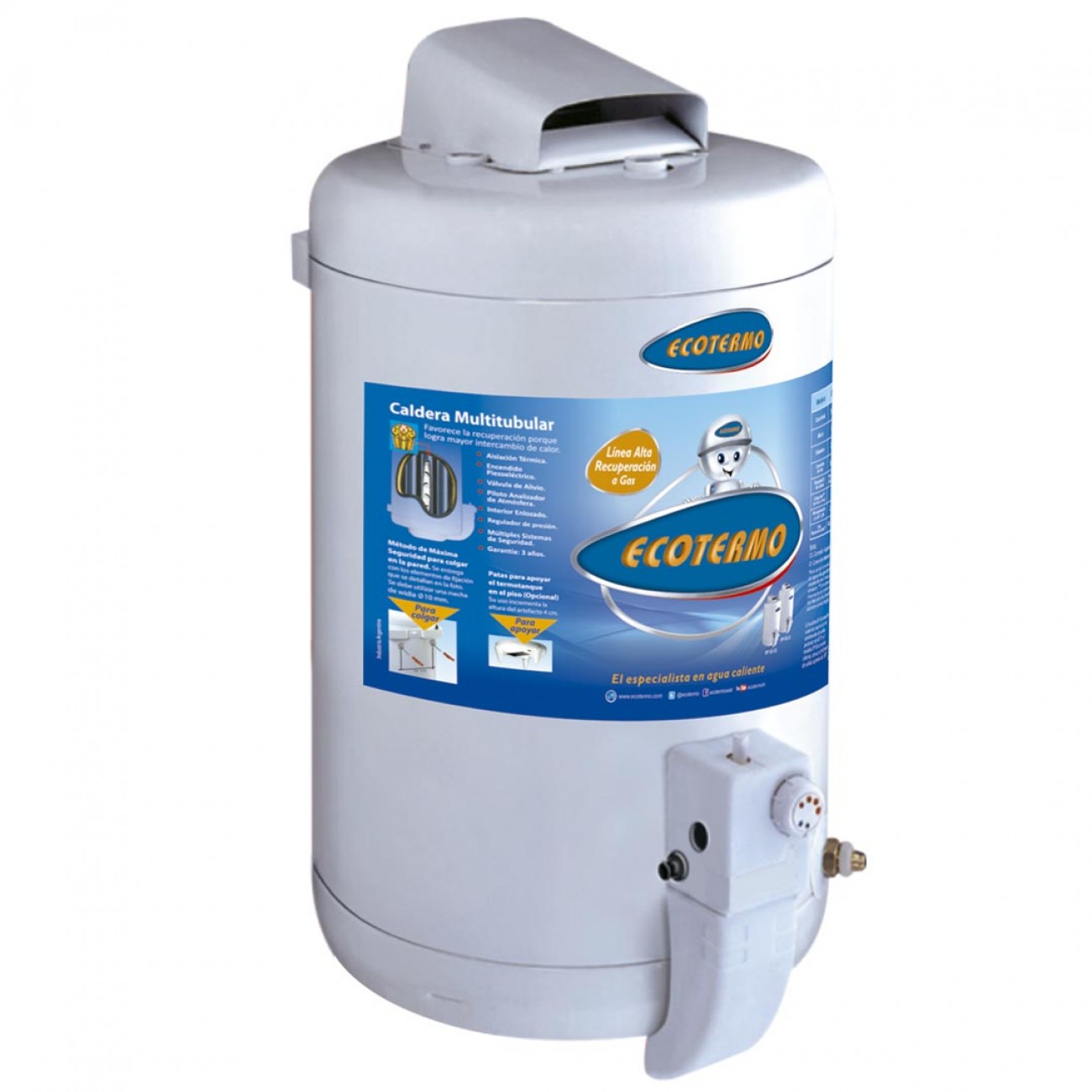 Imagen Termotanque A Gas Alta Recup Ecotermo Ep23 C/sup 23 Lts Gn