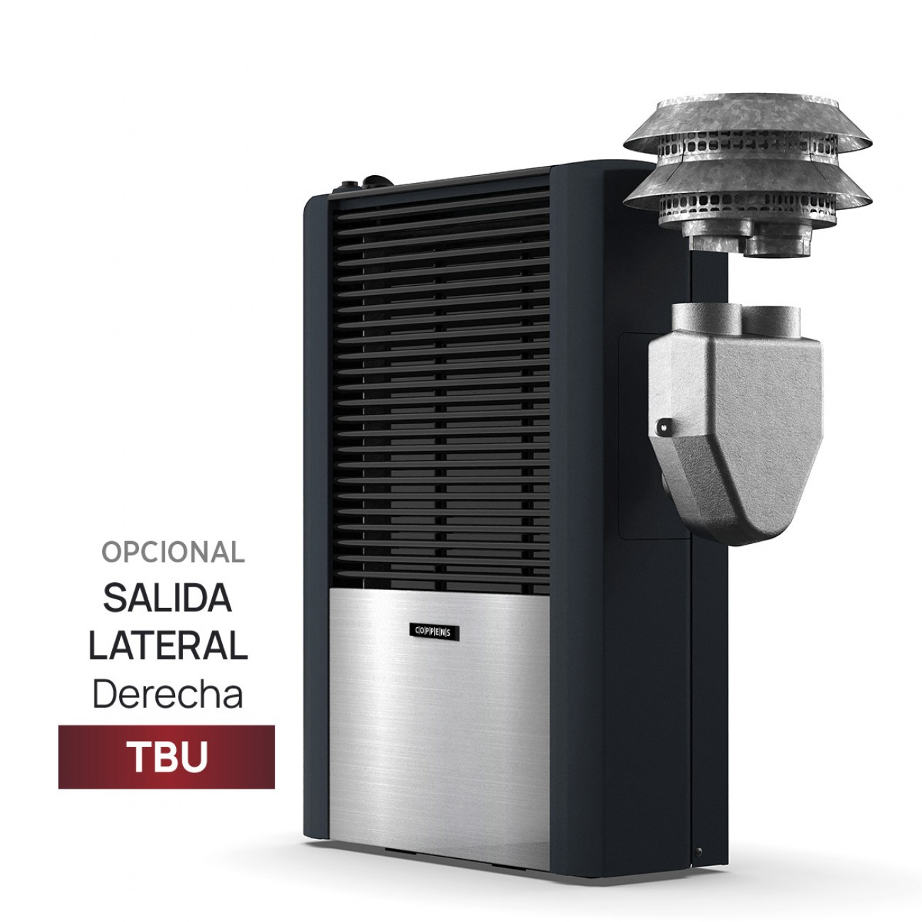 Imagen Calefactor Tbu Coppens 6000 Cal Salida Vertical Derecha