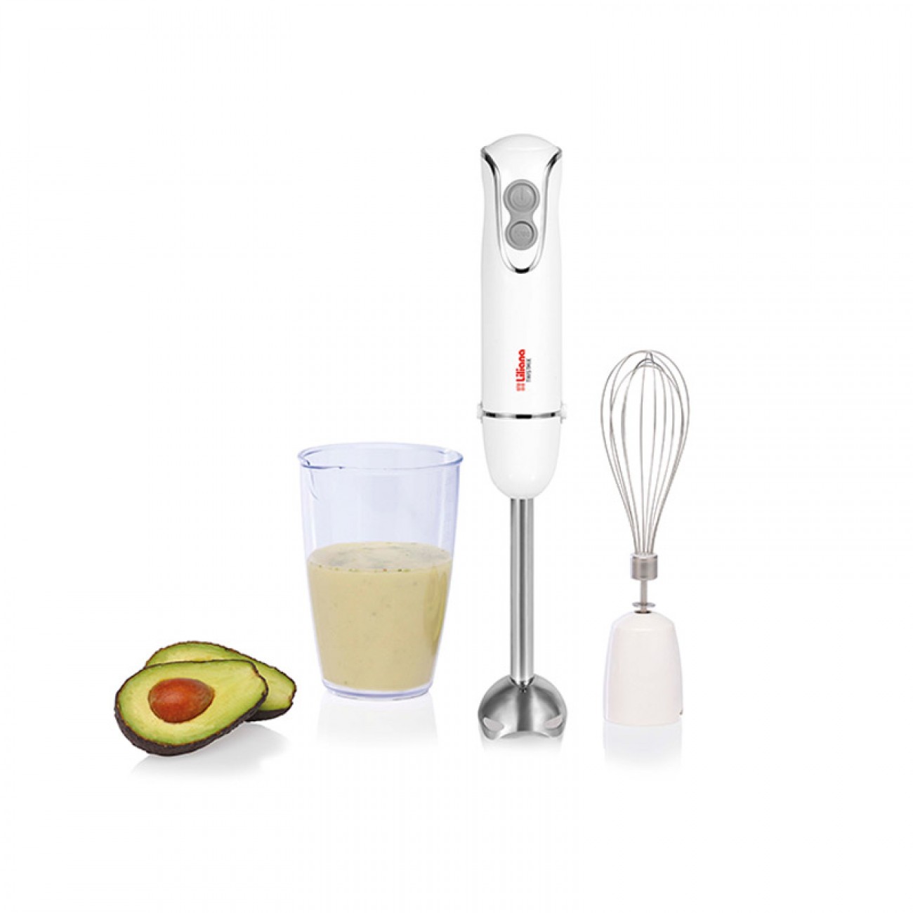 Imagen Batidora Mixer Minipimer Liliana Twistmix 450w Vaso Batidor Blanco