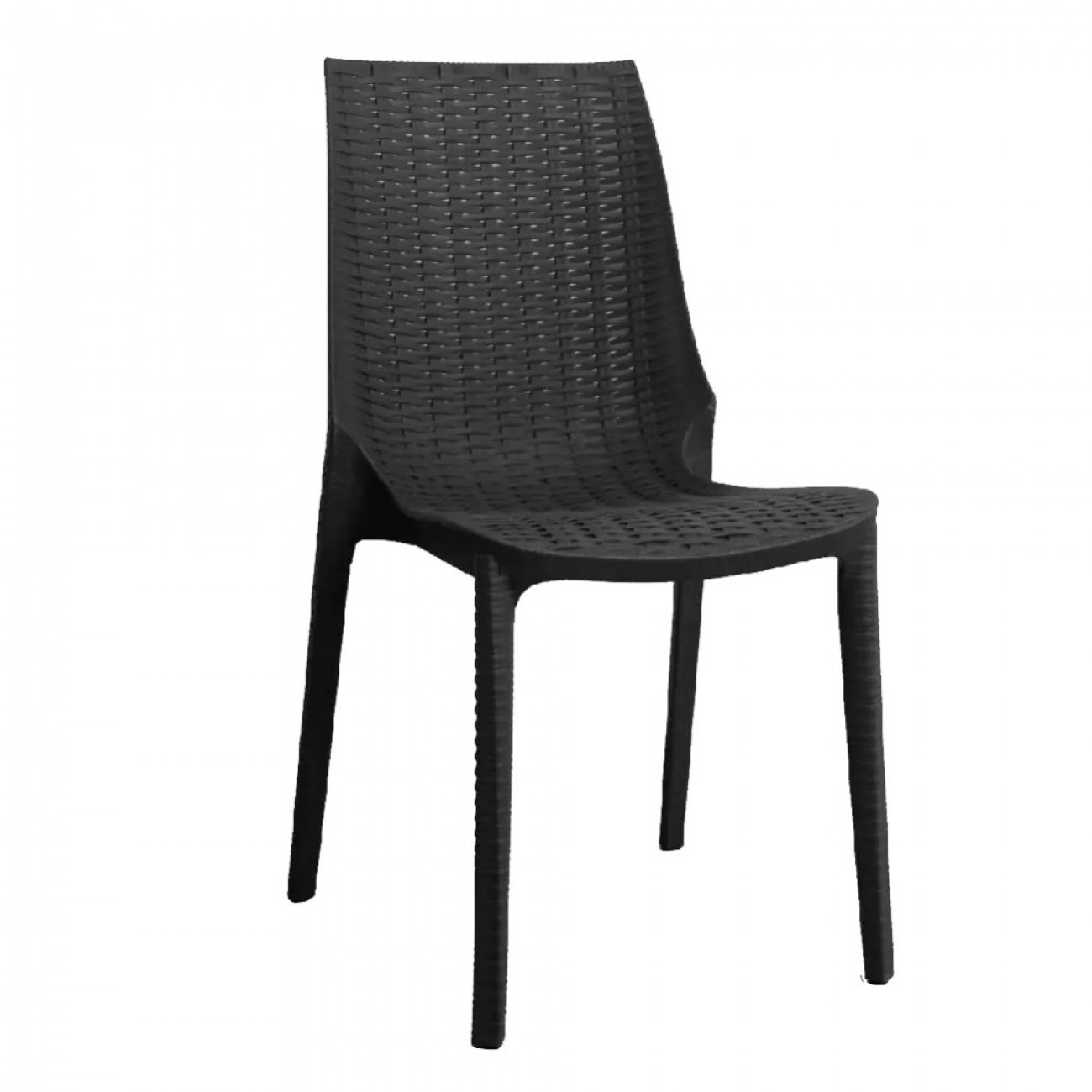 Imagen Silla Pl&aacute;stica Quality Harmony Simil Rat&aacute;n Negra