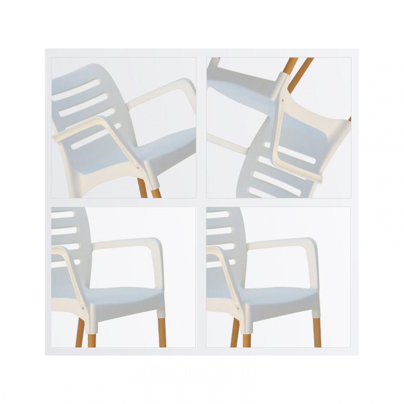 Imagen Silla De Diseño Comedor Sit Mobili 333 Ambar Patas Madera Blanca