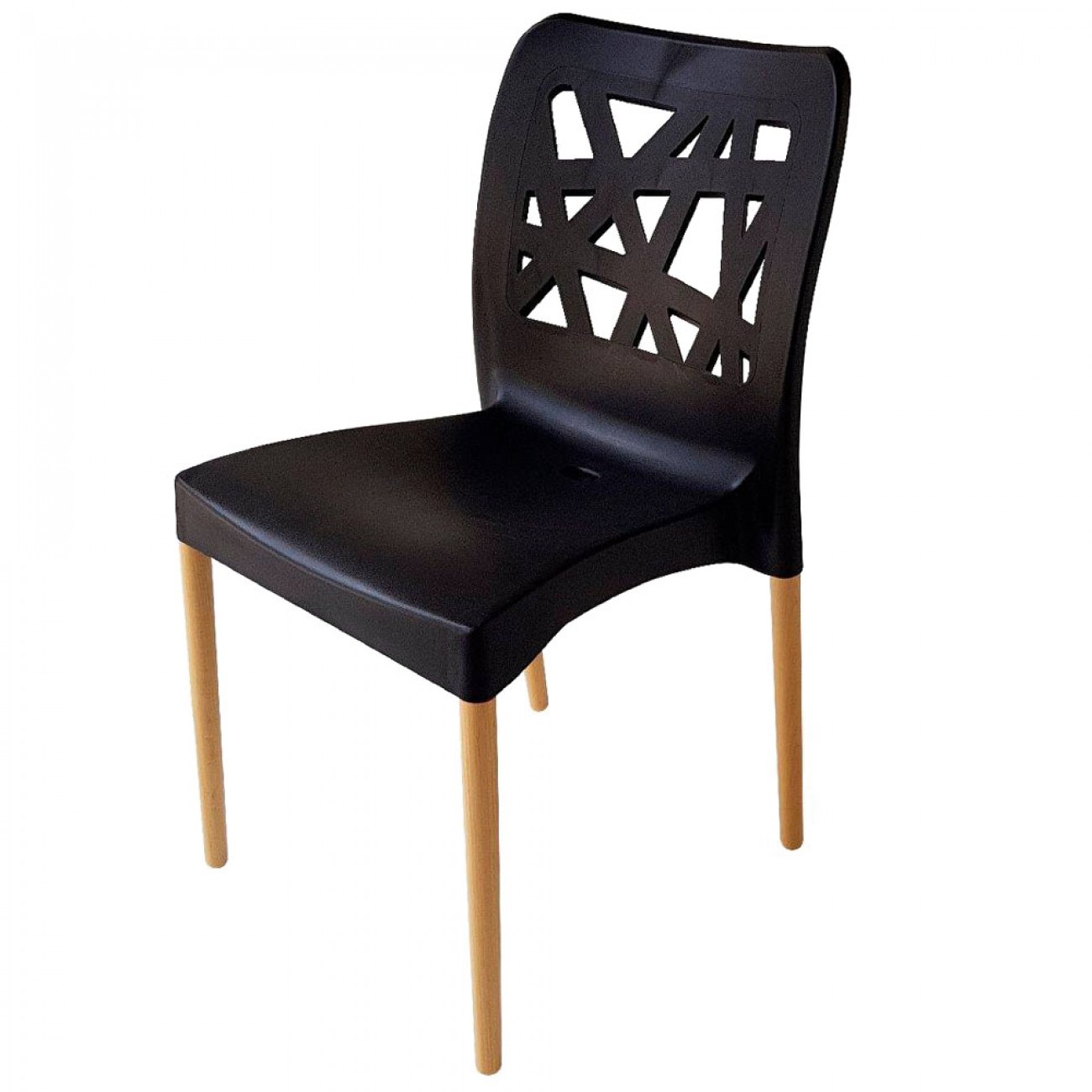 Imagen Silla De Diseño Comedor Sit Mobili 323 Franca Patas Madera Negra