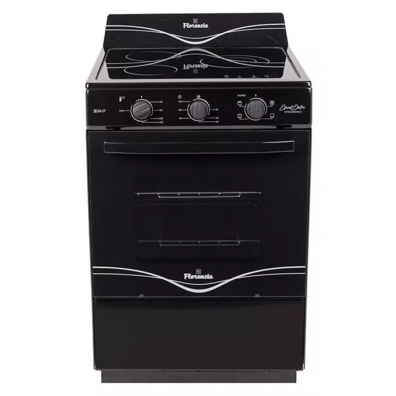 Imagen Cocina Eléctrica Florencia 8637e 56cm 3h Vitrocerámica Digit Negra
