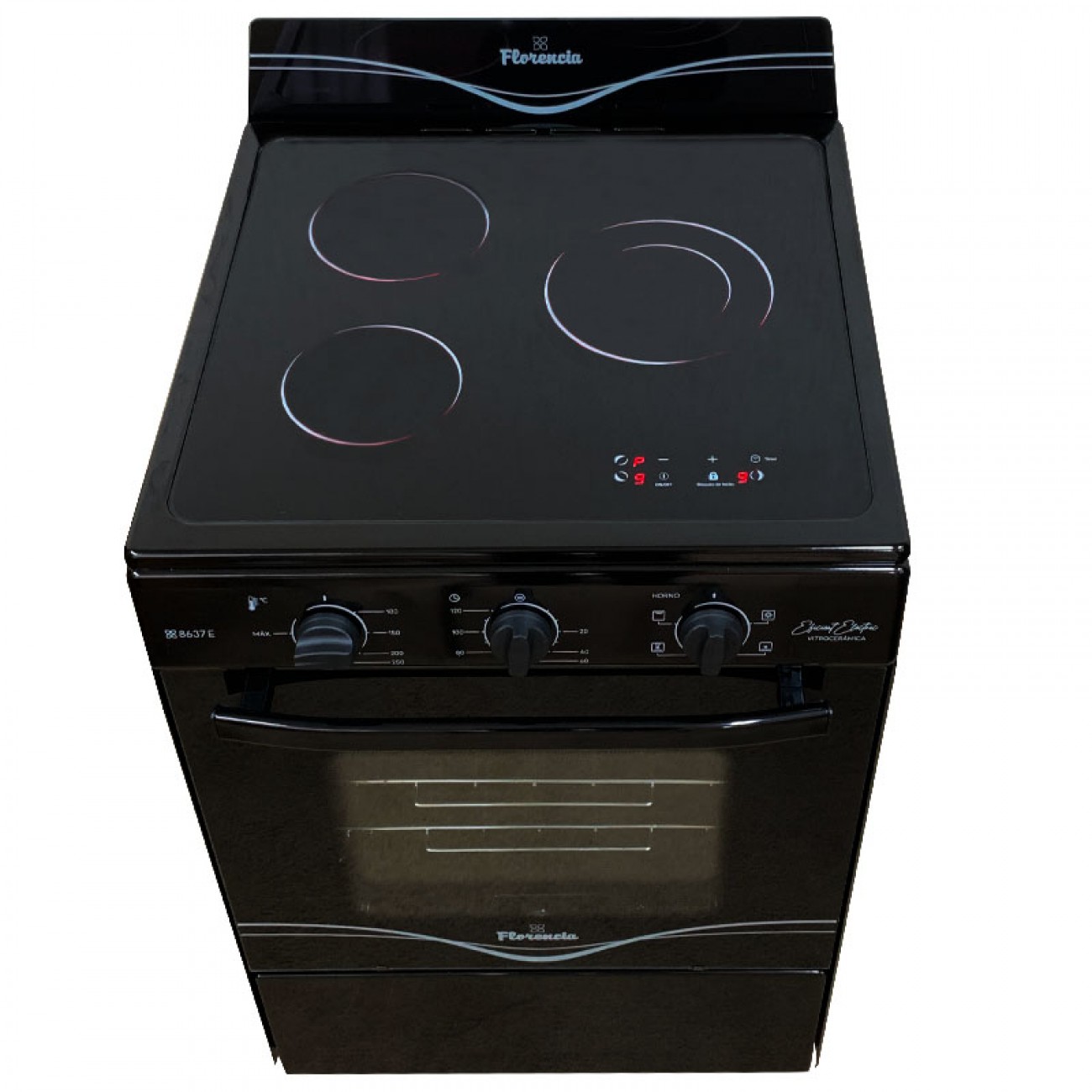 Imagen Cocina Eléctrica Florencia 8637e 56cm 3h Vitrocerámica Digit Negra