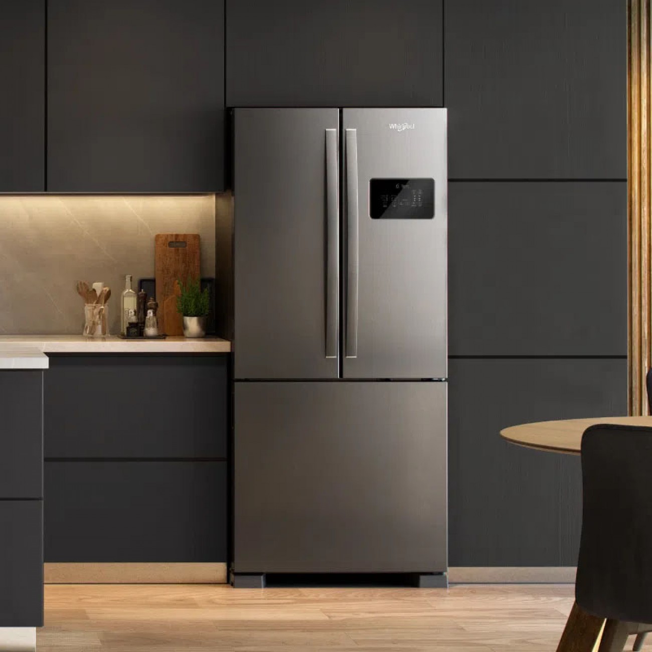 Imagen Heladera No Frost Inverter Whirlpool Wro85ak 554 Lts Inox