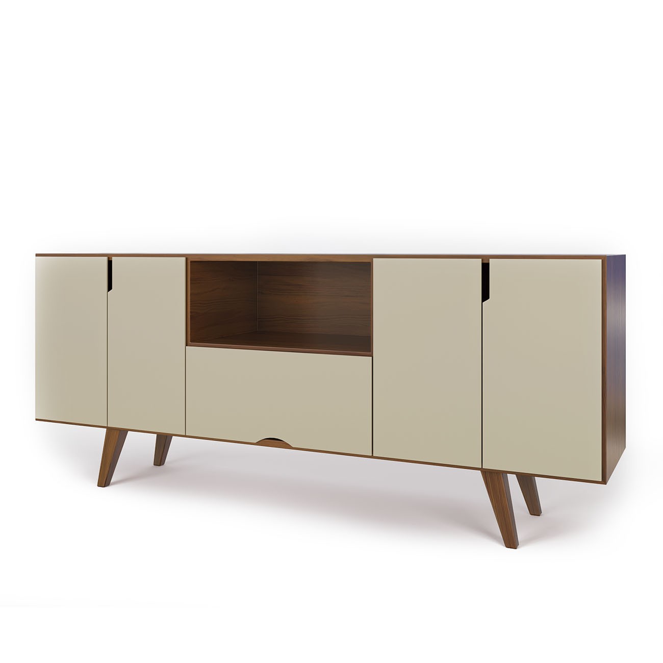 Imagen Rack De Tv Inmacol 150 Escandinavo 180x60x42 Castaño Y Gris