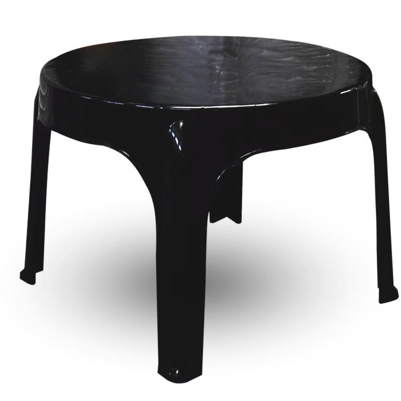 Imagen Mesa Auxiliar Pl&aacute;stica De Jard&iacute;n Quality Redonda Negra