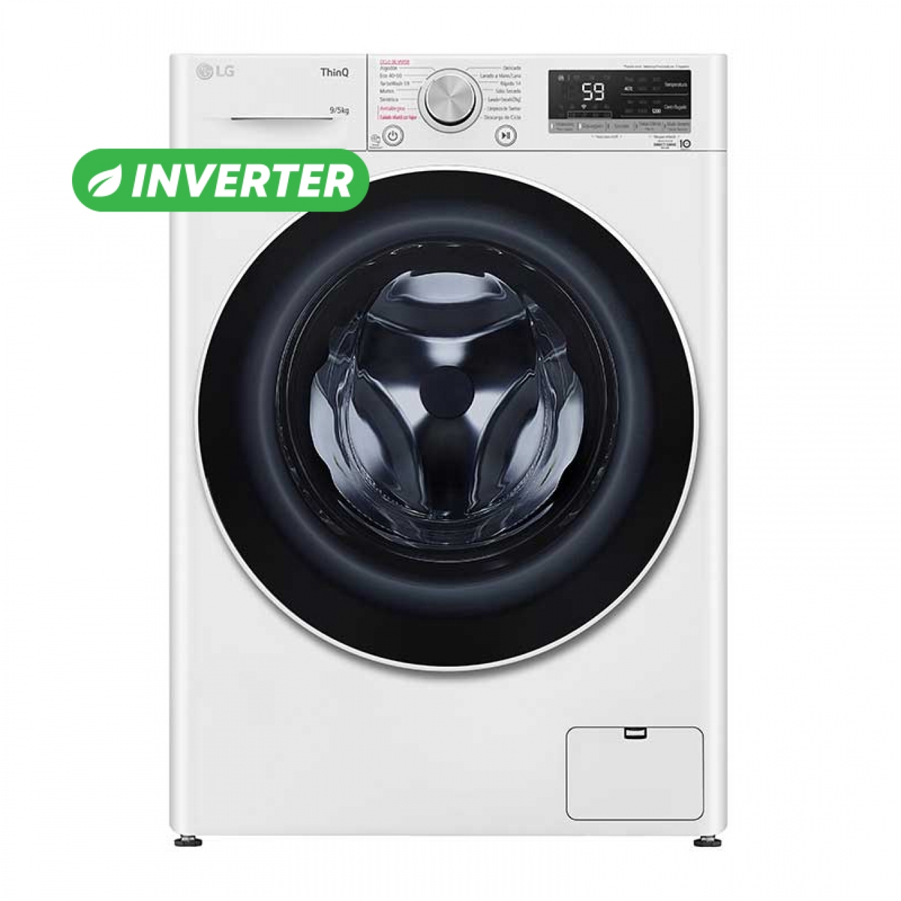 Imagen Lavasecarropas Inverter Lg Wd90wvc4s6 9,5/6 Kg Blanco