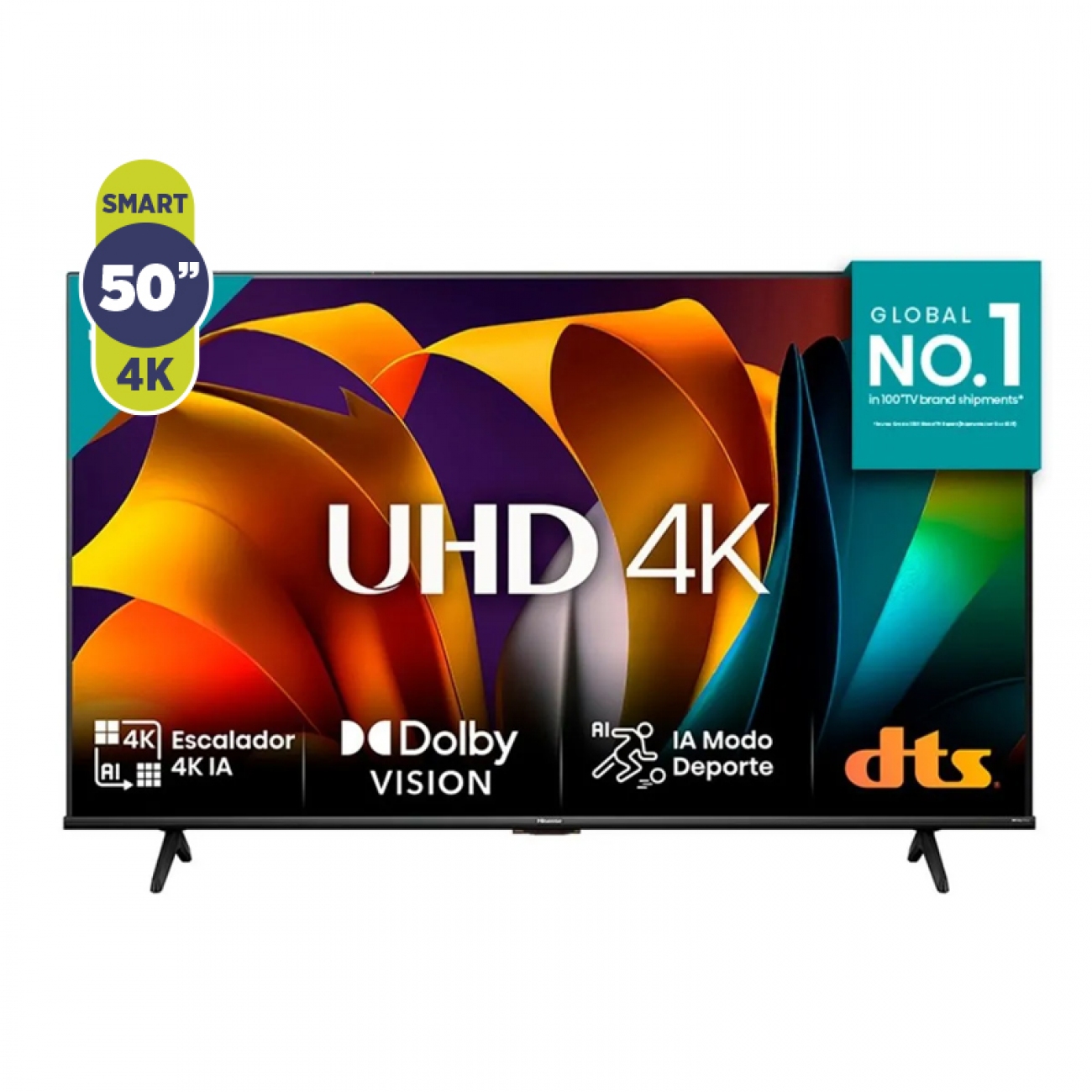 Imagen Smart Tv Uhd 50" Hisense 50a64n 4k Usb Hdmi Sist Op Vidaa