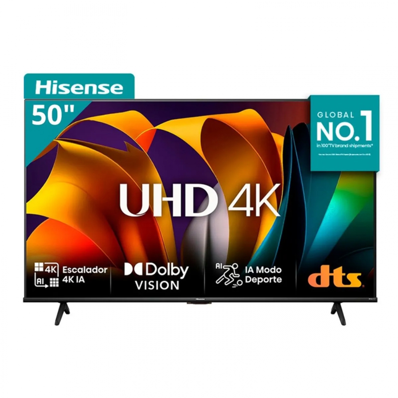 Imagen Smart Tv Uhd 50" Hisense 50a64n 4k Usb Hdmi Sist Op Vidaa