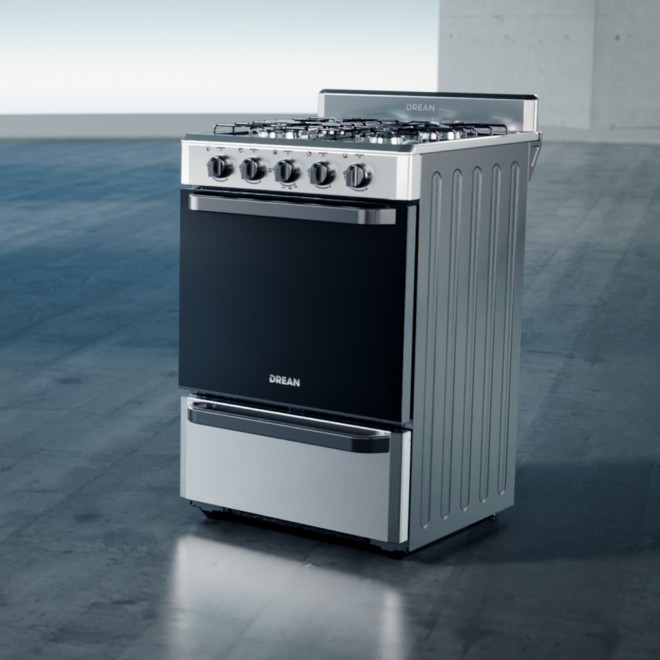 Imagen Cocina A Gas Drean Cd5602ai0 4 Hornallas Multigas Acero Inox