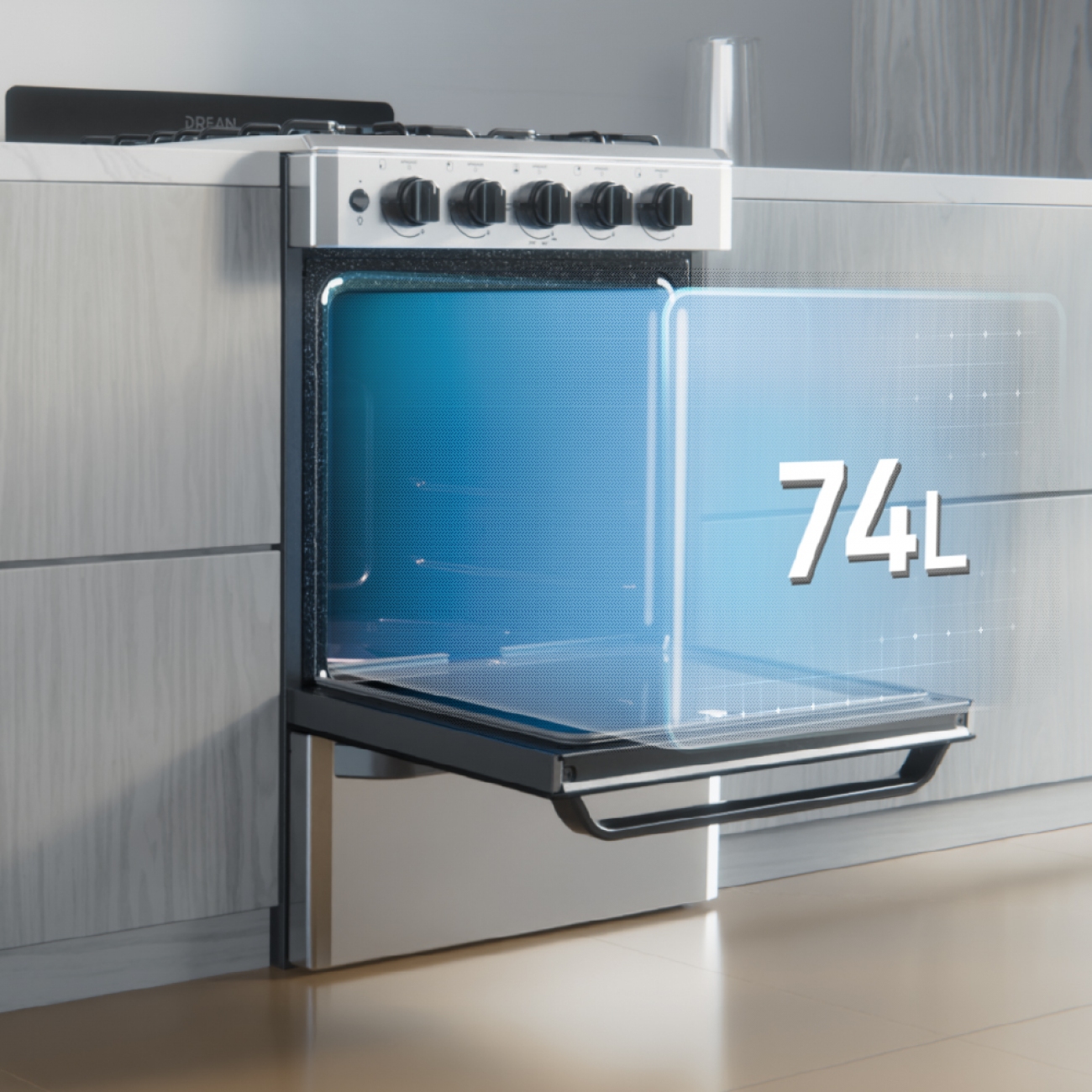 Imagen Cocina A Gas Drean Cd5603ai0 4 Hornallas Multigas Acero Inox