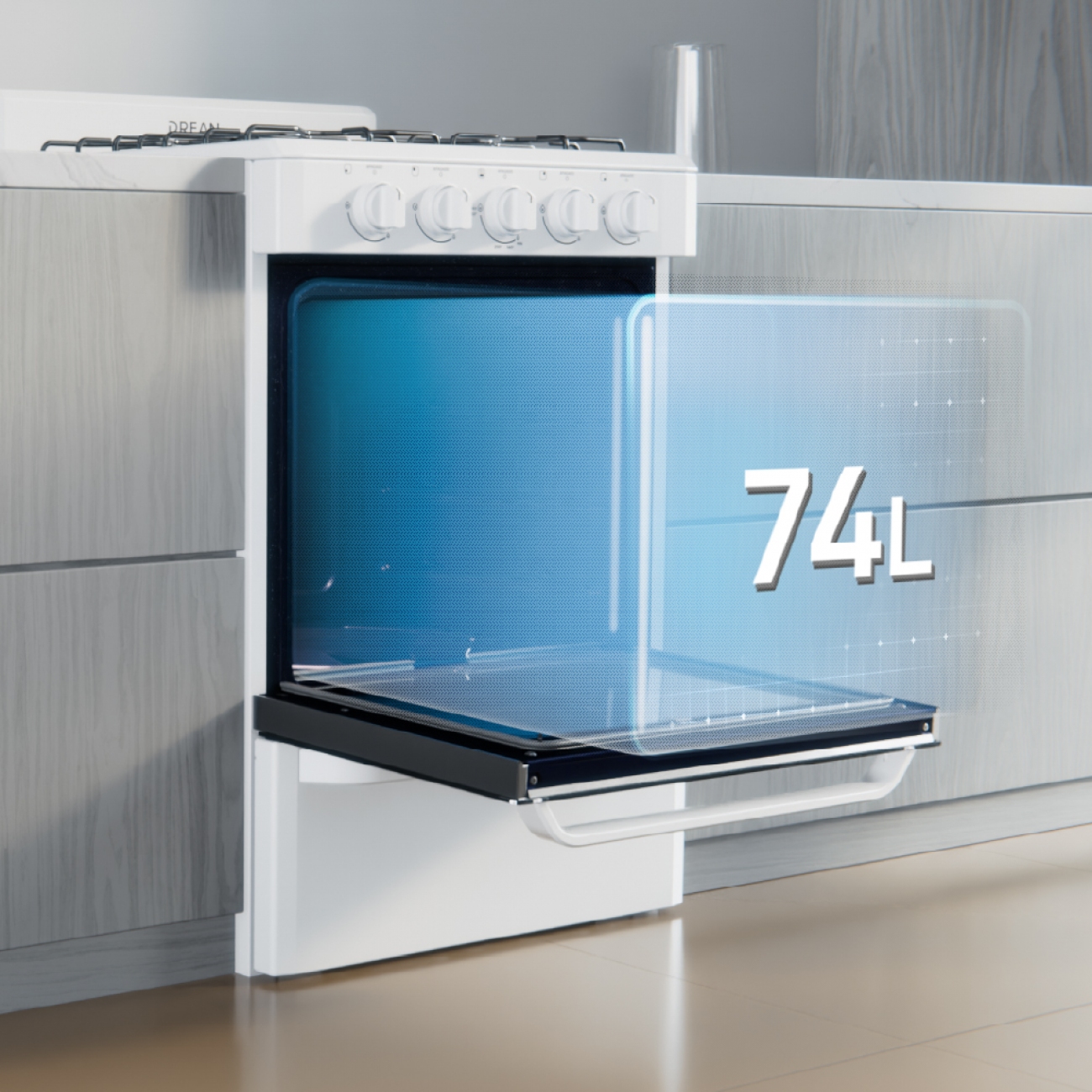 Imagen Cocina A Gas Drean Cd5602ab0 4 Hornallas Blanco