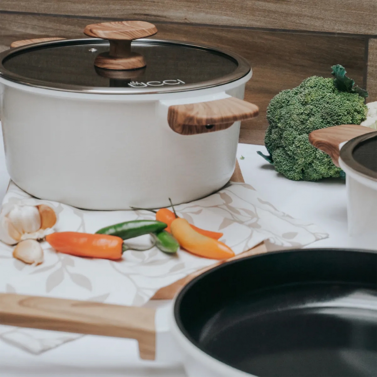 Imagen Bateria De Cocina Ucci 4 Piezas Aluminio White