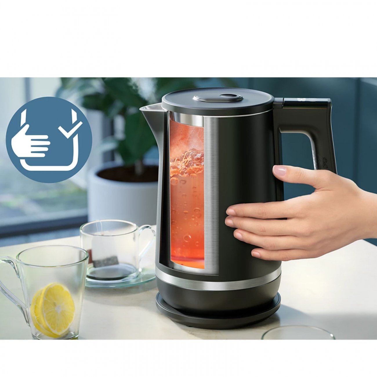 Imagen Jarra Electrica Philips Hd939690 1.7 Lts 2200w Display Dig