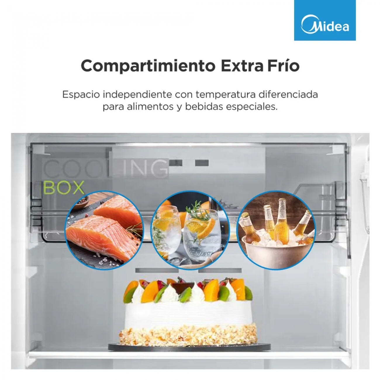 Imagen Heladera No Frost Midea Mdrt489mte46adw 340lts Inverter Inox