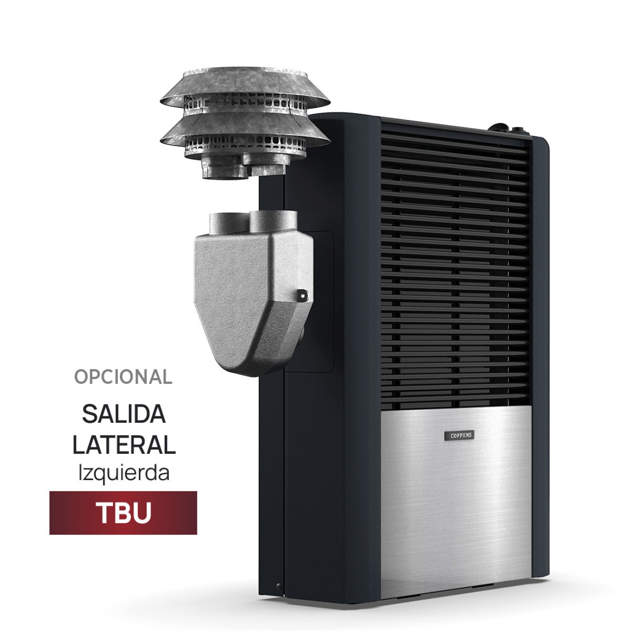 Imagen Calefactor Tbu Coppens 6000 Cal Salida Vertical Izquierda