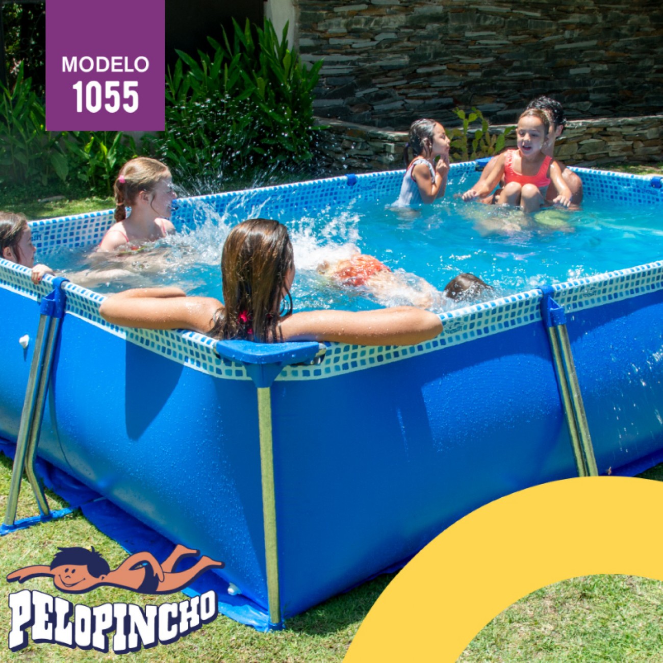 Imagen Pileta De Lona Pelopincho 1055 4500 L 3 X 2 X 0,75 Mts