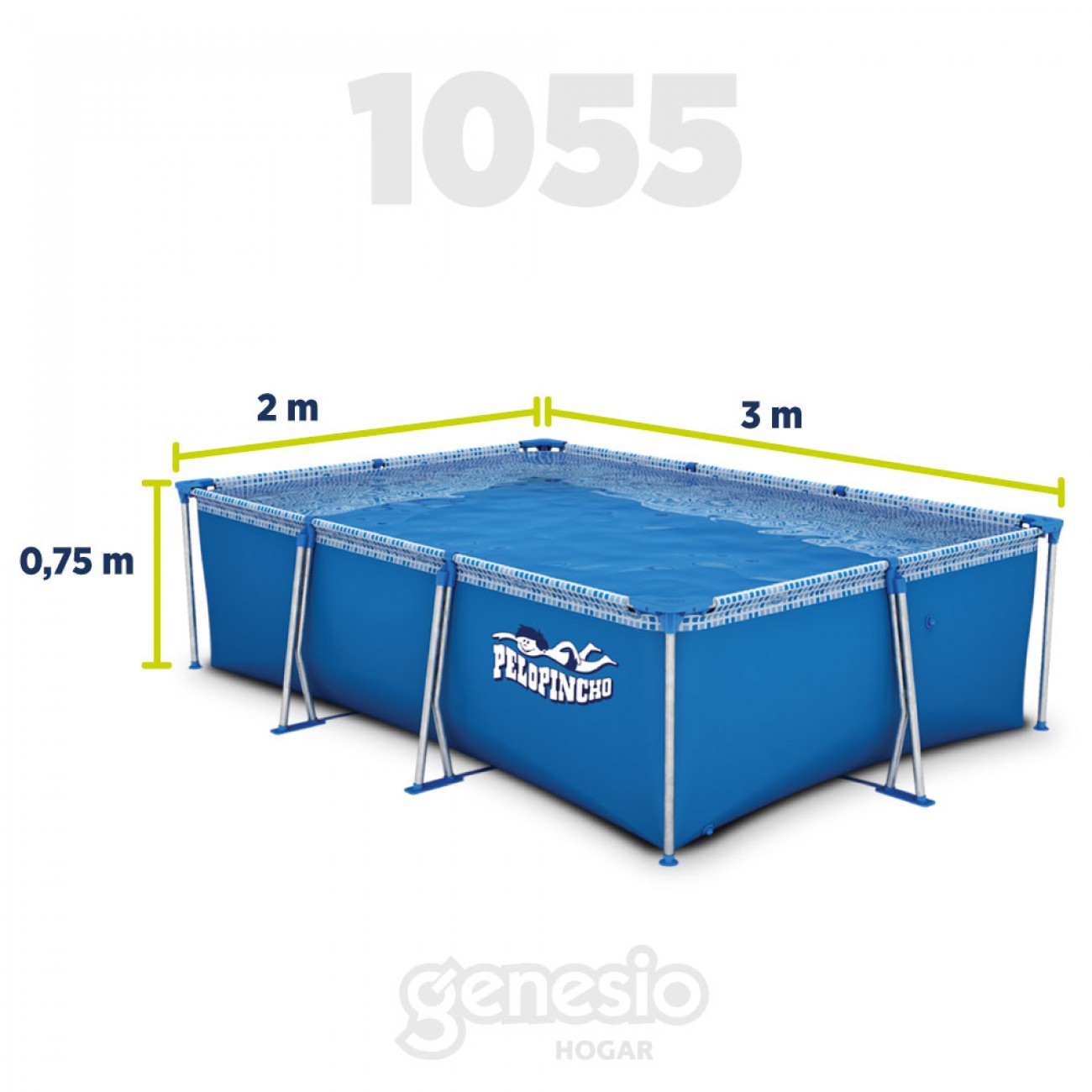 Imagen Pileta De Lona Pelopincho 1055 4500 L 3 X 2 X 0,75 Mts